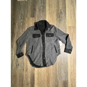 Black Tape Shacket Womens Small Smoke Grey Wash New Textured Button Front Jacket